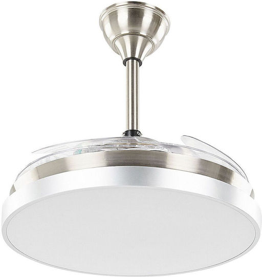 Beliani Ibar Ceiling Fan 50cm with Light Fixture Silver