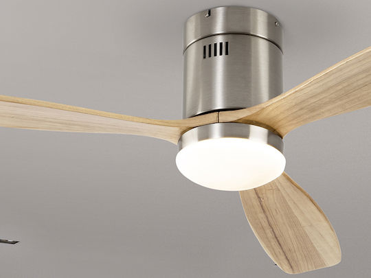 Siroco Ventilator De Tavan 132cm Cu Lentile De Mărire Bej / Argintiu