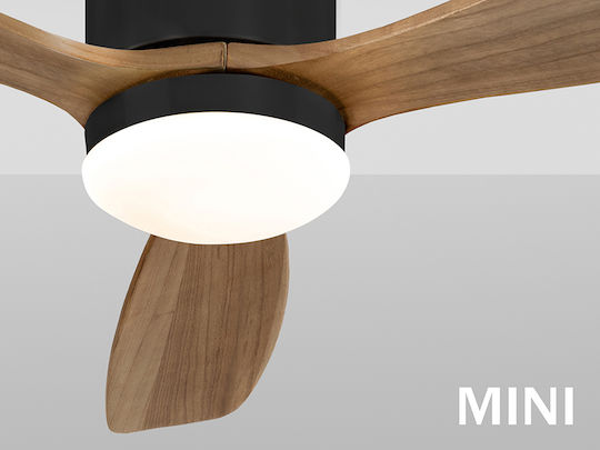Siroco Ceiling Fan 107cm with Light Fixture Brown / Black