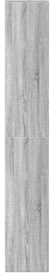 Bodenstehende Wohnzimmer Vitrine aus Spanplatte Grau mit LED-Beleuchtung 69x32,5x200 cm