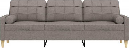Canapea Cu Trei Locuri Taupe Cu Perne Decorative 226x77x80cm