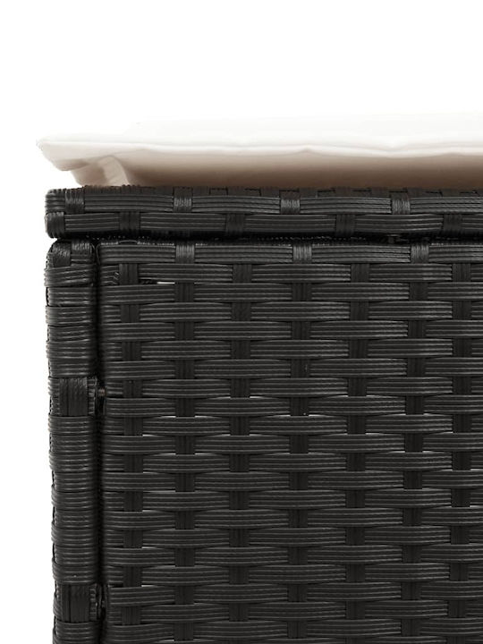 Градински И Басейнови Шезлонги Rattan С Черно Маса 3 Бройки 198x55x39см