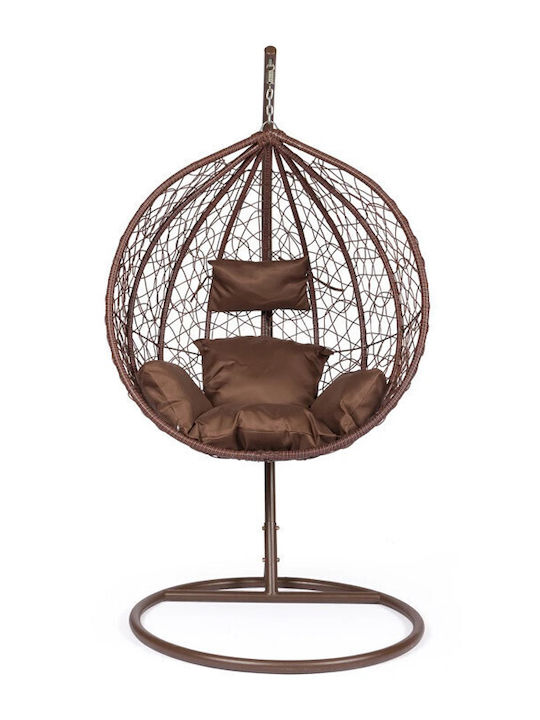 Siesta Κρεμαστή Κούνια Φωλιά με Μαξιλάρι Rattan Καφέ Μ107xΠ103xΥ200cm
