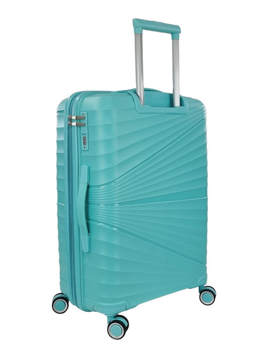 Ormi PP8804 Medium Hard Turquoise Suitcase With 4 Wheels Height 65cm