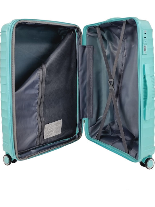 Ormi PP8804 Medium Hard Turquoise Suitcase With 4 Wheels Height 65cm