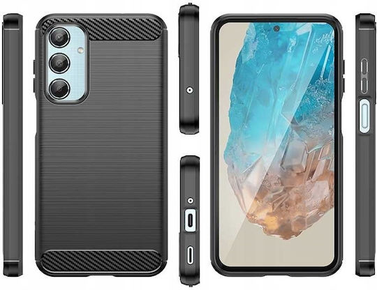 Spacecase Carbon Задна корица Силикон Черен (Samsung Galaxy M35, Spacecase)
