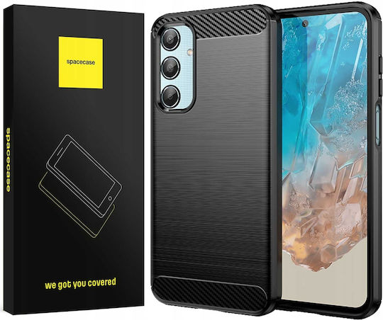 Spacecase Carbon Задна корица Силикон Черен (Samsung Galaxy M35, Spacecase)
