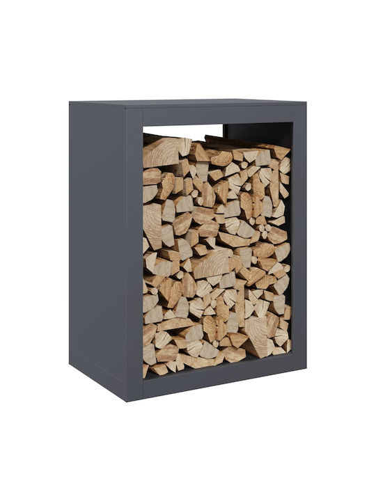 vidaXL Μεταλλικό Ράφι Αποθήκευσης Ξύλων 60x40x80cm Γκρι