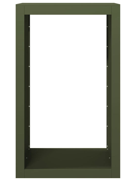 vidaXL Металик Рафт Съхранение на Дърва 60x40x100см Зелен