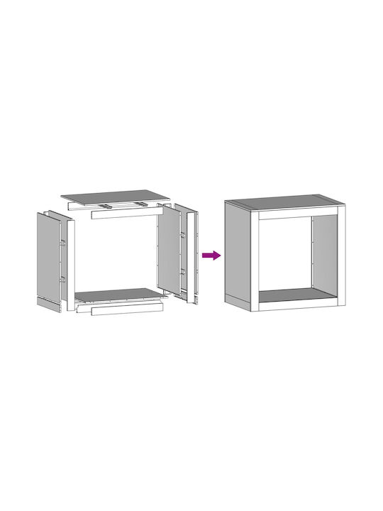 vidaXL Μεταλλικό Ράφι Αποθήκευσης Ξύλων 60x40x60cm Γκρι