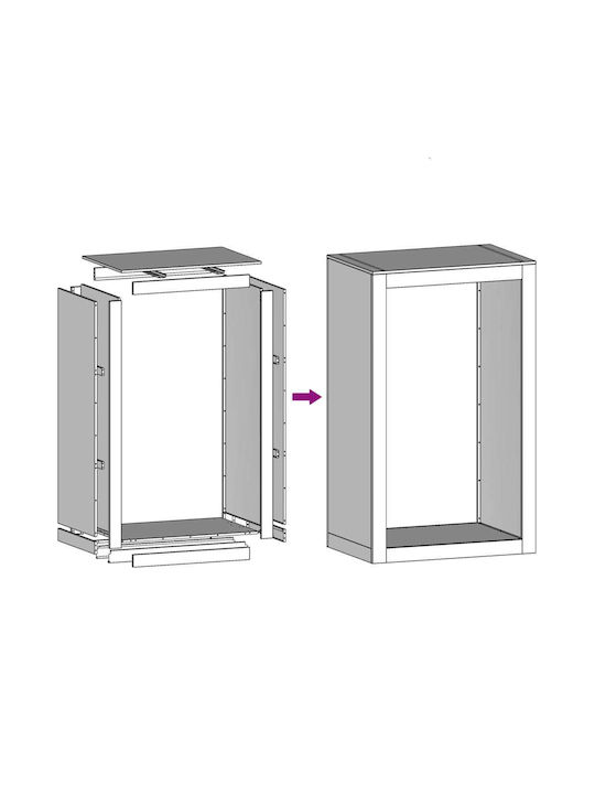vidaXL Металик Рафт Съхранение на Дърва 60x40x100см Бял
