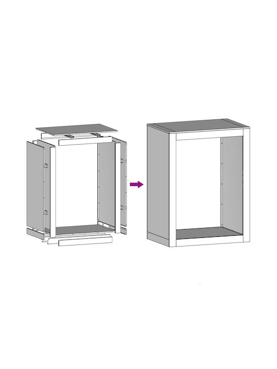 vidaXL Металик Рафт Съхранение на Дърва 60x40x80см Сив