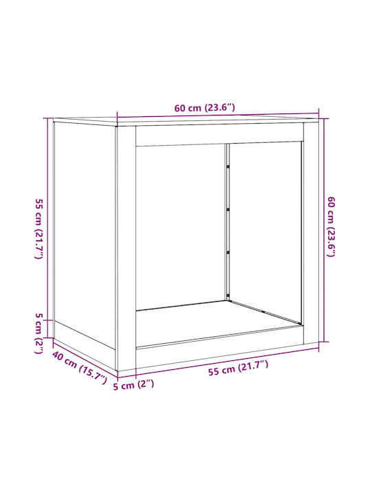 vidaXL Metallisch Regal Holzlagerung 60x40x60cm