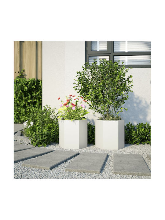 vidaXL Blumenkasten 46x45cm Set 2Stück White 851111