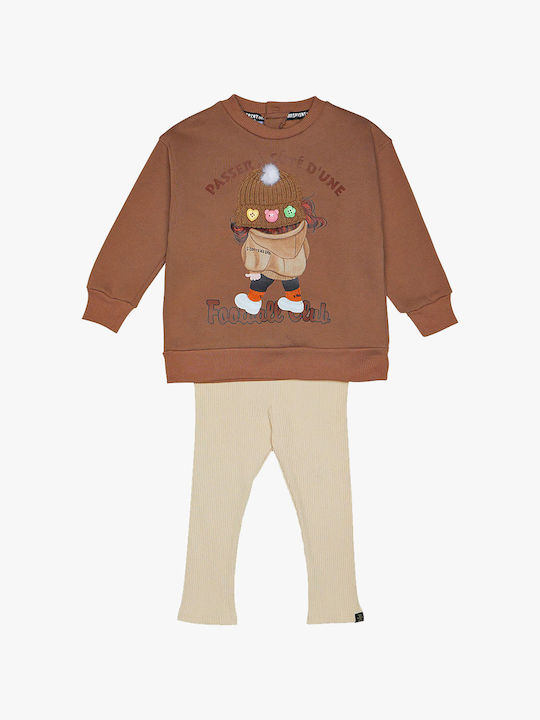 Sprint Kinder Set mit Leggings Winter 2Stück Brown