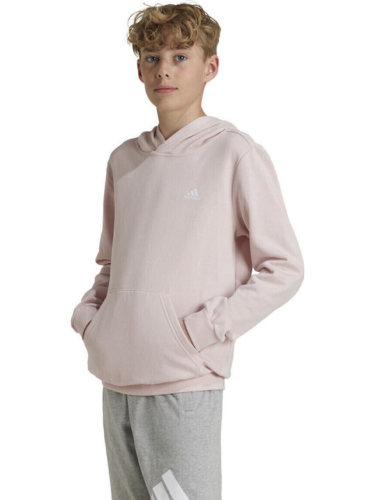 Fleece Παιδικό Φούτερ με Κουκούλα και Τσέπες Ροζ Essentials