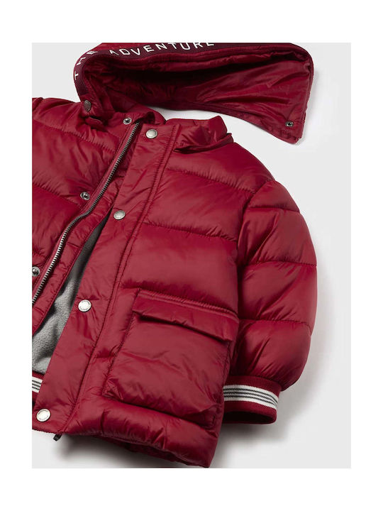 Mayoral Kids Casual Jacket with Hood Bordeaux