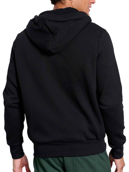 BodyTalk Men's Sweatshirt Jacket with Hood and Pockets Black