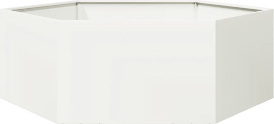 vidaXL Кутия за саксии Метал Бял 138x120x45см.