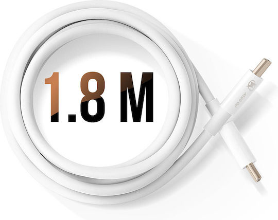 LinQ USB 2.0 Kabel USB-C männlich - USB-C 65W PD Weiß 1,8m TPC6505
