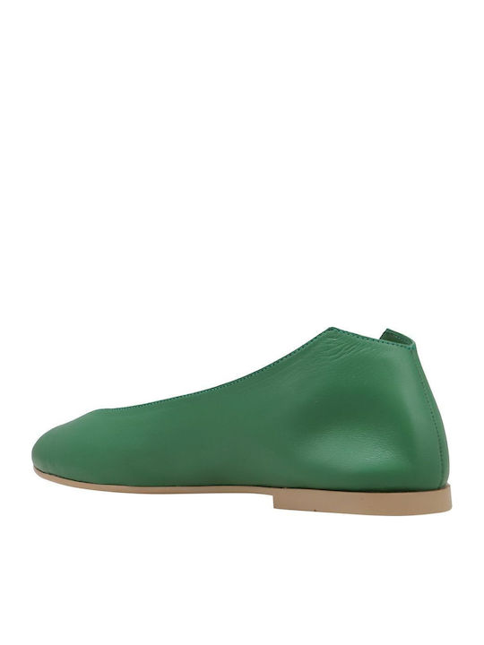 Leather Ballerinas Green