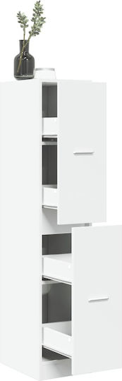 Office Storage Drawer from Wood & Metal White 30x41x144.5cm
