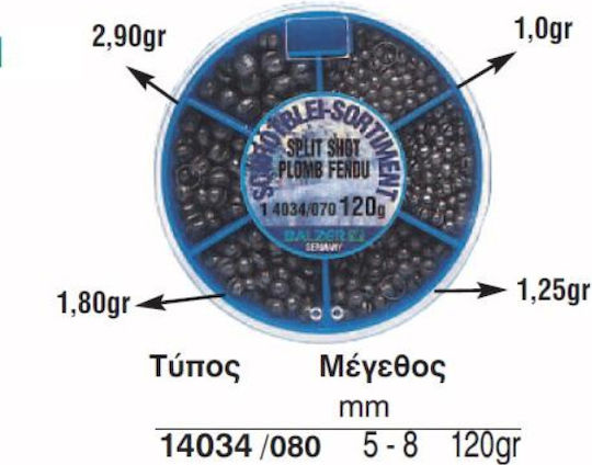 Set Fishing Weights Shot-lead Split Balzer