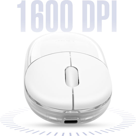 LinQ W707 Ασύρματο Εργονομικό Bluetooth Ποντίκι Λευκό
