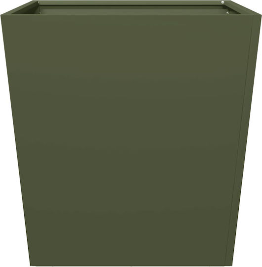 vidaXL Set 2 Metallische Blumenkästen Grün, Grün 50cm