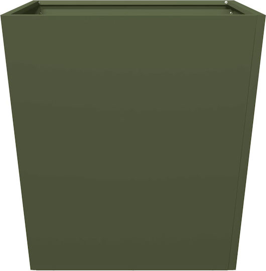 vidaXL Set 2 Metallische Blumenkästen Grün, Grün 50cm