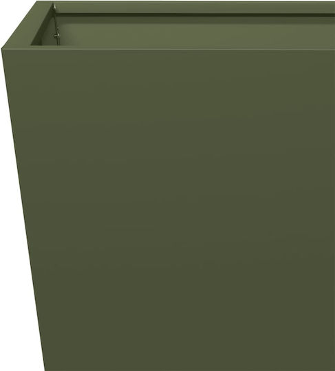 vidaXL Set 2 Metallische Blumenkästen Grün, Grün 50cm