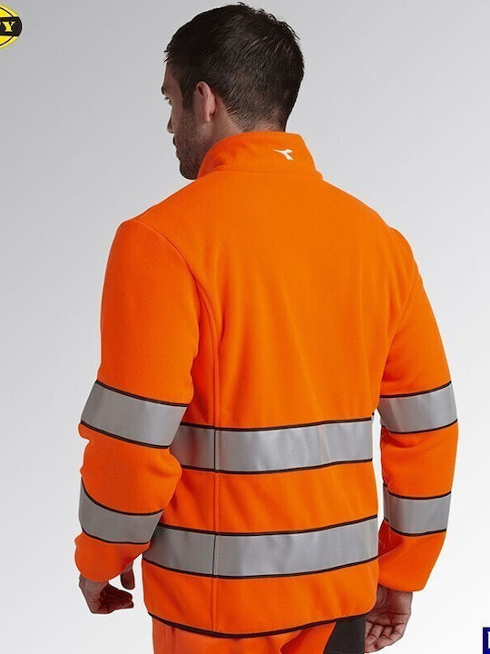 Utility Diadora Arbeitsjacke Fleece Reflektierende Streifen Orange 172119 Utility Diadora Arbeitsjacke Fleece Reflektierende Streifen Orange 172119