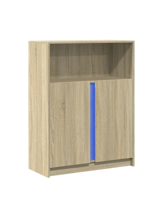 Sideboard made of Wood & Glass Sonoma Oak 77x34x100cm