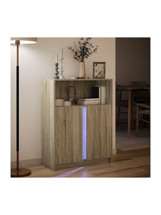 Sideboard made of Wood & Glass Sonoma Oak 77x34x100cm
