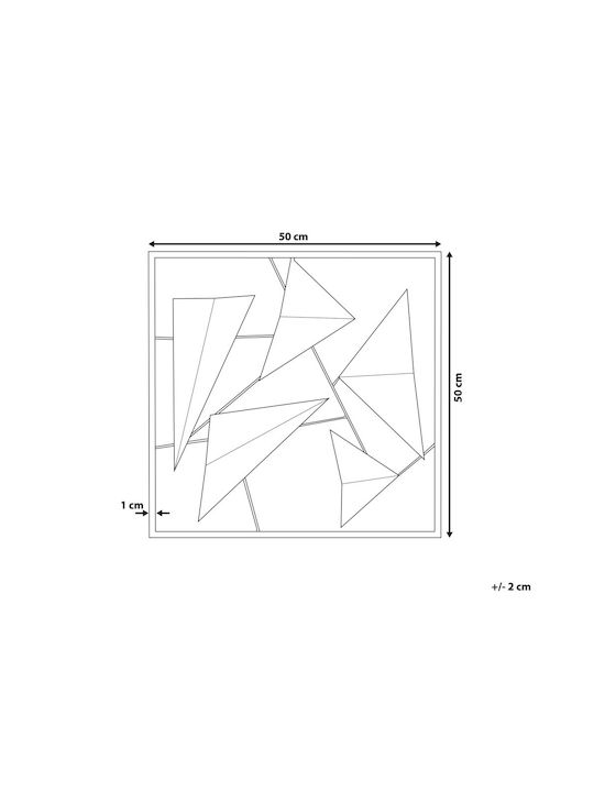 Beliani 3D Διακοσμητική Πινακίδα Χειροποίητη Χρυσό από Μέταλλο
