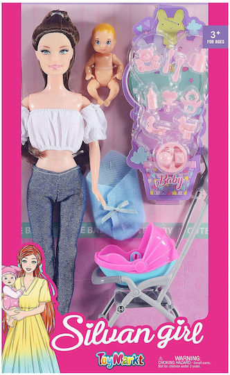 ToyMarkt Puppe Baby & Kinderwagen 29cm. (Verschiedene Designs/Sortimente von Designs) 1 Stk