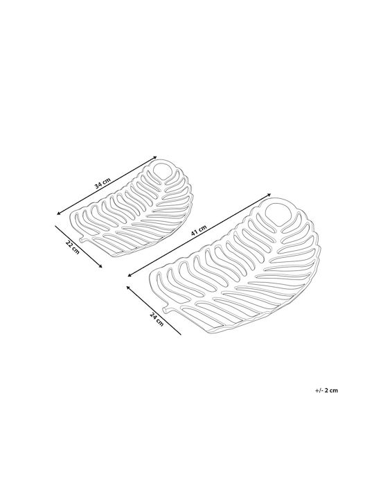 Beliani Set Decorative de Platouri Din argint Argintiu 2buc