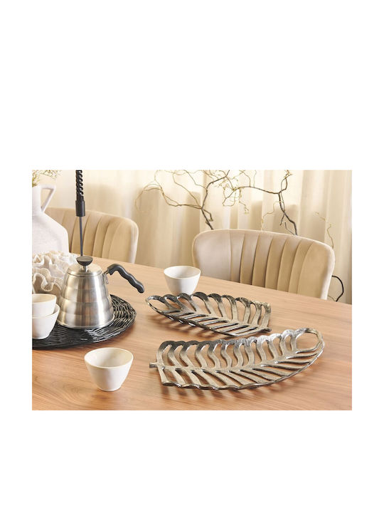 Beliani Set Decorative de Platouri Din argint Argintiu 2buc