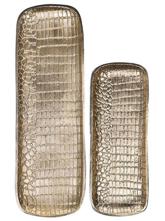 Beliani Set dekorative Platten Aluminium Gold 2Stück