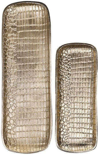 Beliani Set Platouri Decorative Din Aluminiu Aurii 2 Bucăți