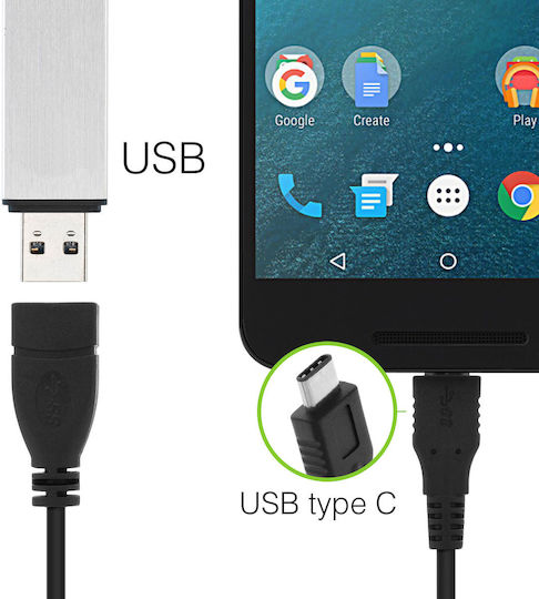 Avizar Конвертор USB-C женски към USB-A женски Черен 1бр