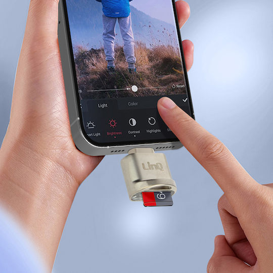 LinQ Card Reader Lightning για microSD Ασημί