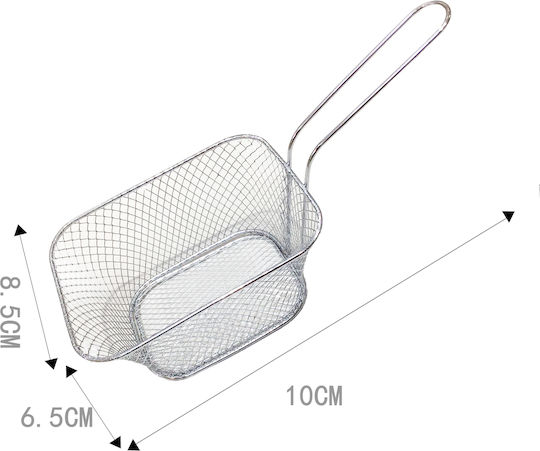 Tpster Frittierkorb Servierkorb Metallisch mit Abmessungen 10x8.5x6.5cm 1Stück