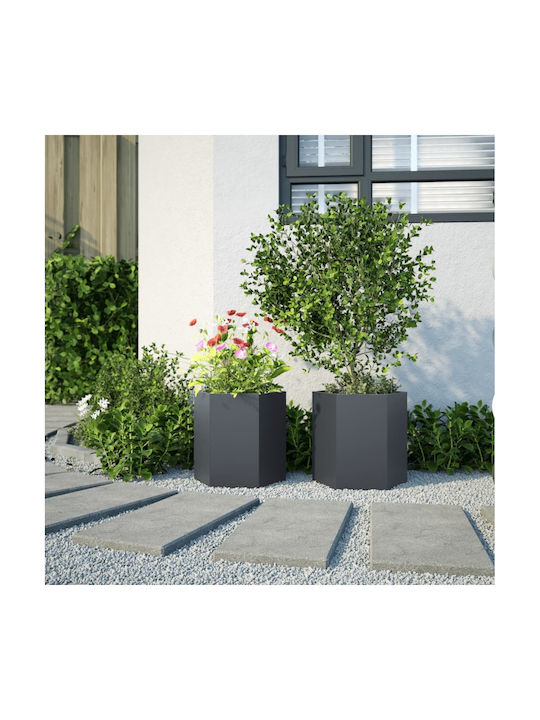 vidaXL Planter Box 46x45cm Set 2pcs Charcoal 851113