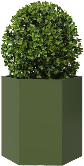 vidaXL Set 2 Metallische Blumenkästen Grün-Limette 40cm