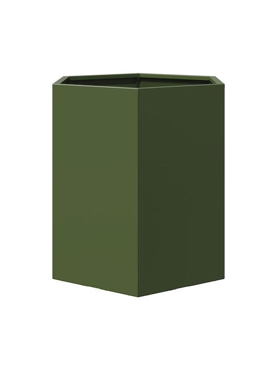 vidaXL Set 2 Planters Metal Olive Green