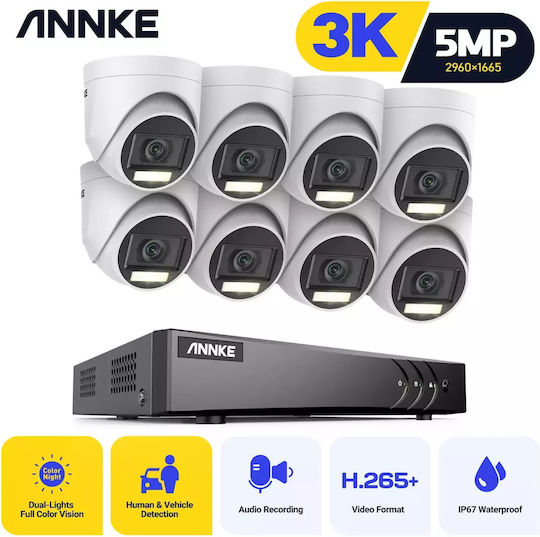3k Hd Cctv Camera System Enhanced Night Vision Advanced Motion Detection 8pcs 0tb
