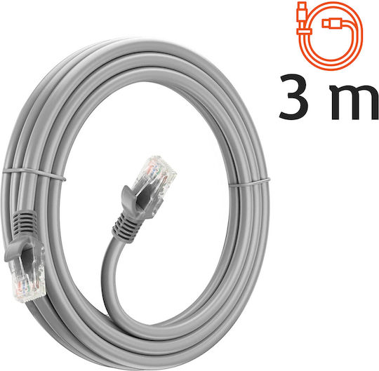 LinQ U/UTP Cat.6 (Gigabit) Καλώδιο Δικτύου Ethernet 3m Γκρι