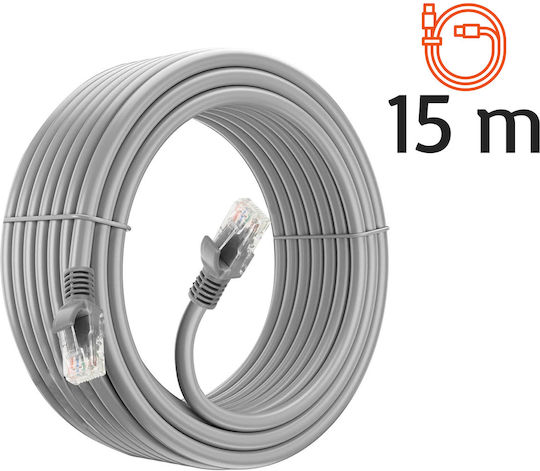 LinQ U/UTP Кат.6 (Gigabit) Мрежов Кабел Ethernet 15м Сив