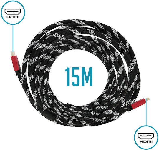 LinQ Cable HDMI male - HDMI male 15m Μαύρο
